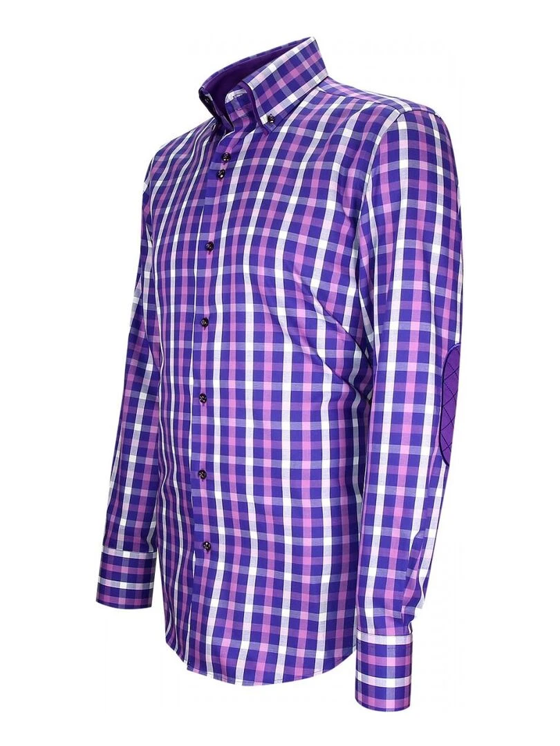 Chemise double col à coudières LORENZO   Violet