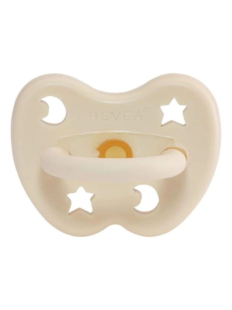 Tétine physiologique lune et étoiles Milky white 0 3 mois HEVEA Blanc Blanc