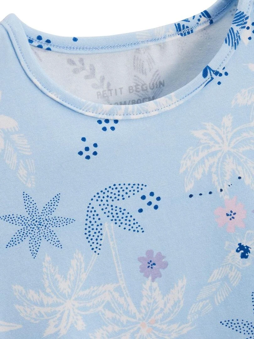 Ensemble bébé t shirt et short en gaze de coton Bella Chica   Bleu