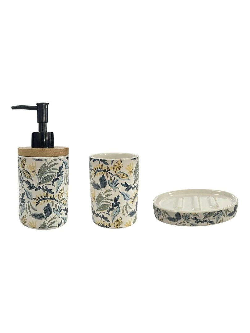 Guy Levasseur   Set de salle de bain  en céramique bleu   Bleu