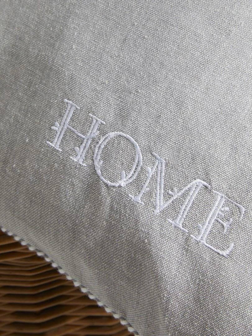 Coussin déhoussable avec broderie 'CHARME' 'TODAY'   Gris