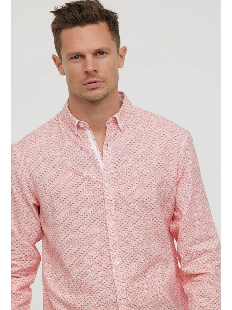 Lee Cooper   Chemise manches longues coton/lin regular DOLCE ML   Orange mandarine
