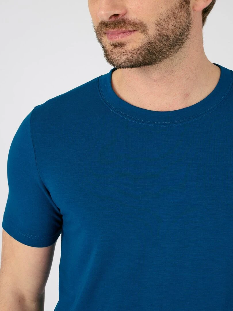 T shirt manches courtes thermorégulant Evolutyl Damart Bleu