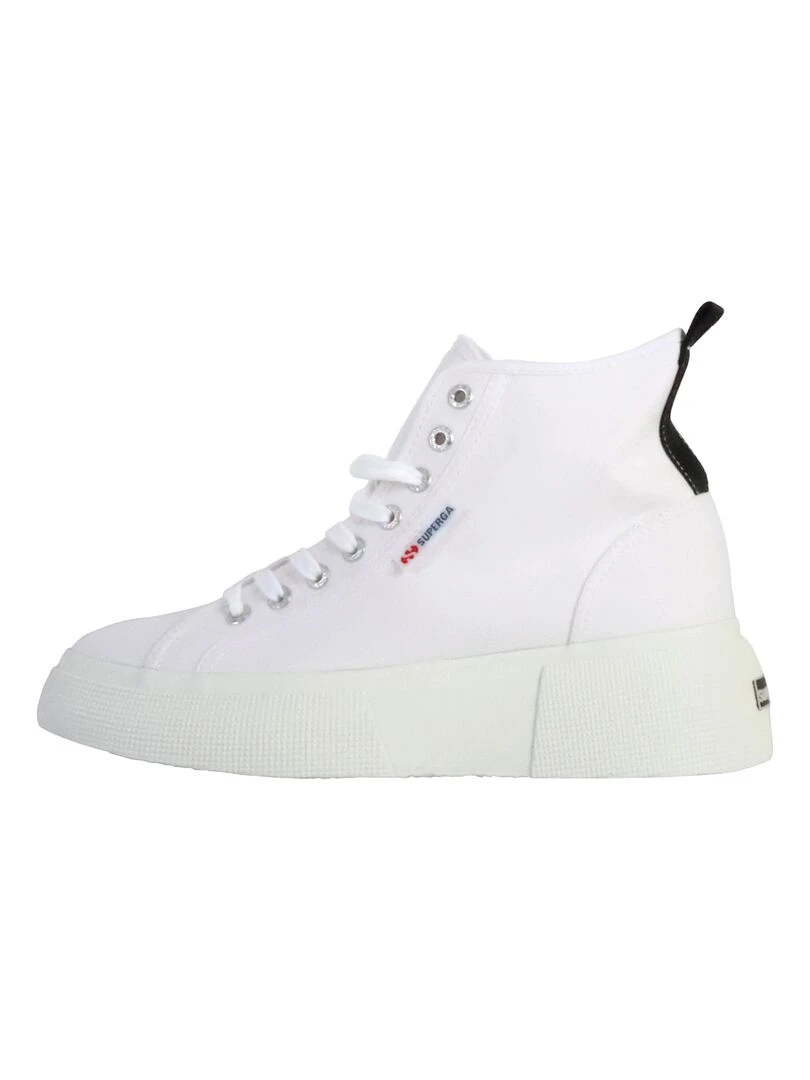 Basket Montante à Lacets Superga Bubble Mid Blanc