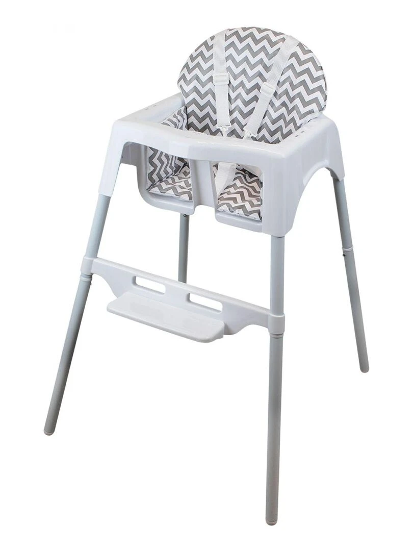 Housse d'assise pour chaise haute bébé enfant gamme Délice   Monsieur Bébé   Gris Blanc Gris