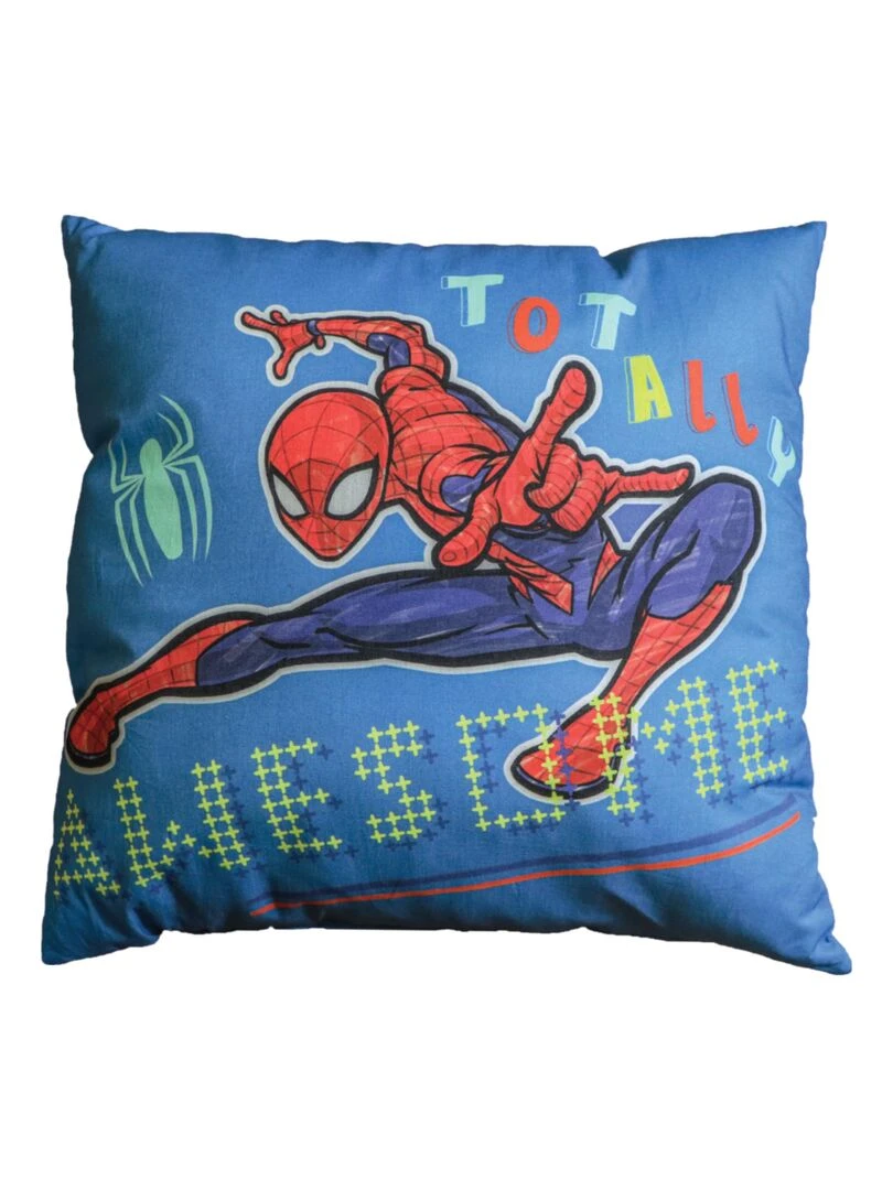 Coussin imprimé 100% coton SPIDERMAN HERO Bleu