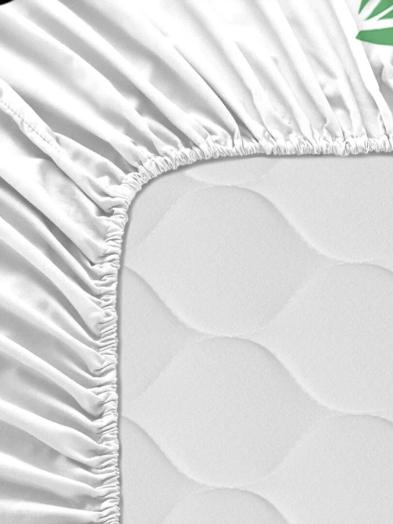 Drap housse Panda garden "Happyfriday"   Blanc