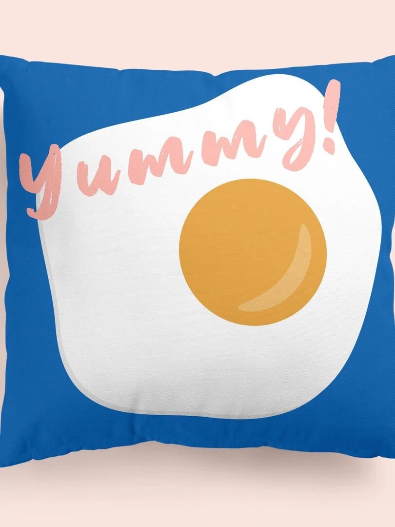 Housse de coussin décoratif Yummy "Happyfriday"   Blanc