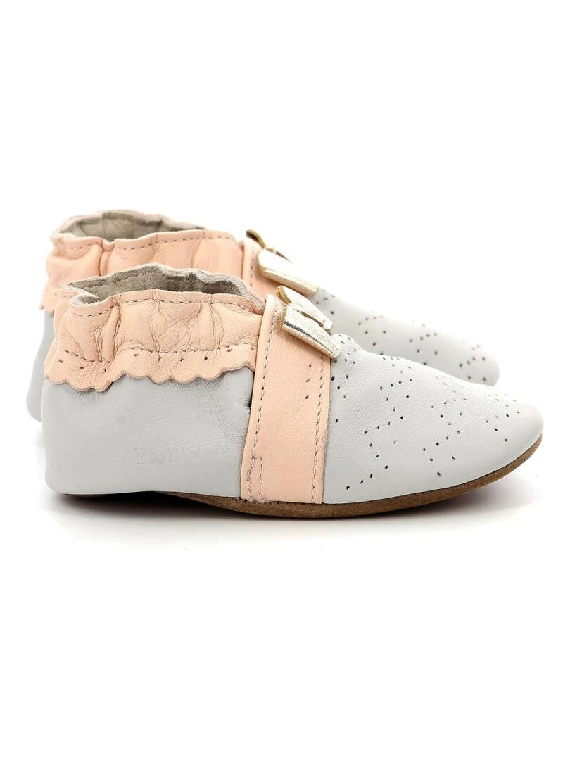 Chaussons Cuir Happy Mood Gris