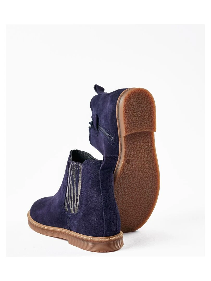 Bottes pour Fille 'Animal Print'   DIFFERENT TOGETHER   Bleu foncé