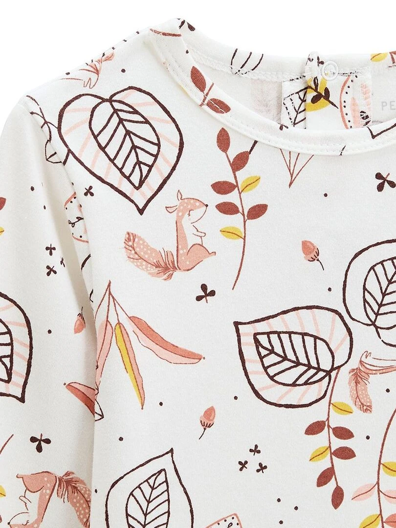 Lot de 2 t shirts bébé manches longues Léonie   Ecru