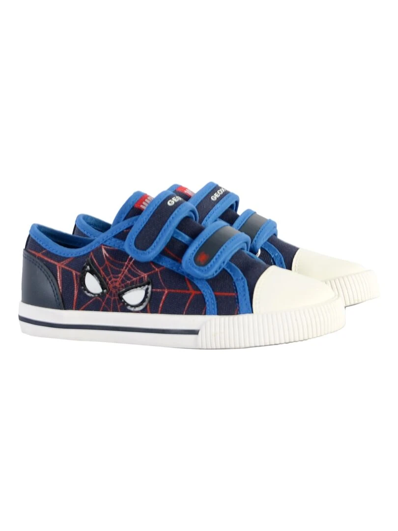 Basket à Scratch Plate Geox Enfant Kilwi Canv+Geobuck   Bleu