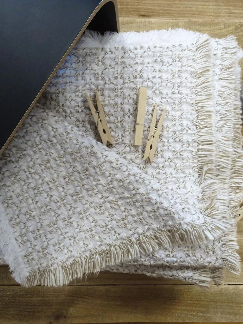 Jeté de lit Effet tweed Beige
