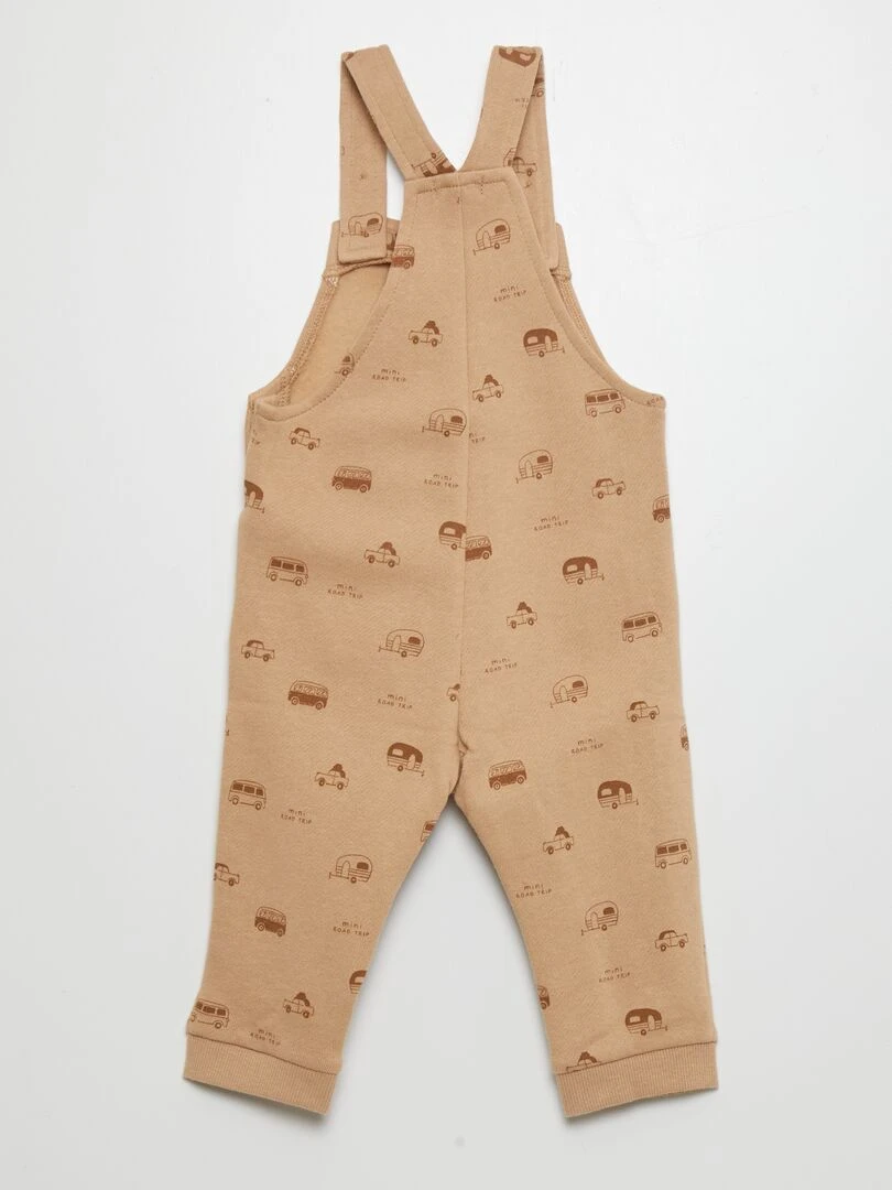 Salopette en molleton avec bretelle ajustable Beige