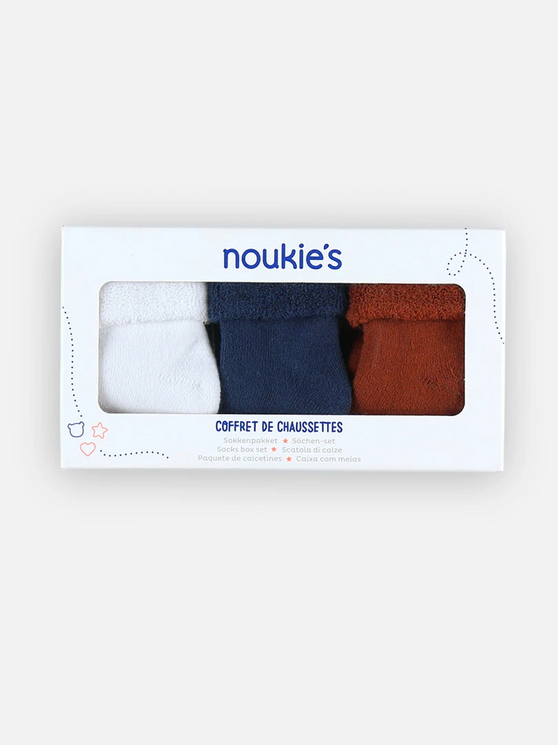 Coffret Chaussons En Mousse Marine/spéculoos Noir Blanc