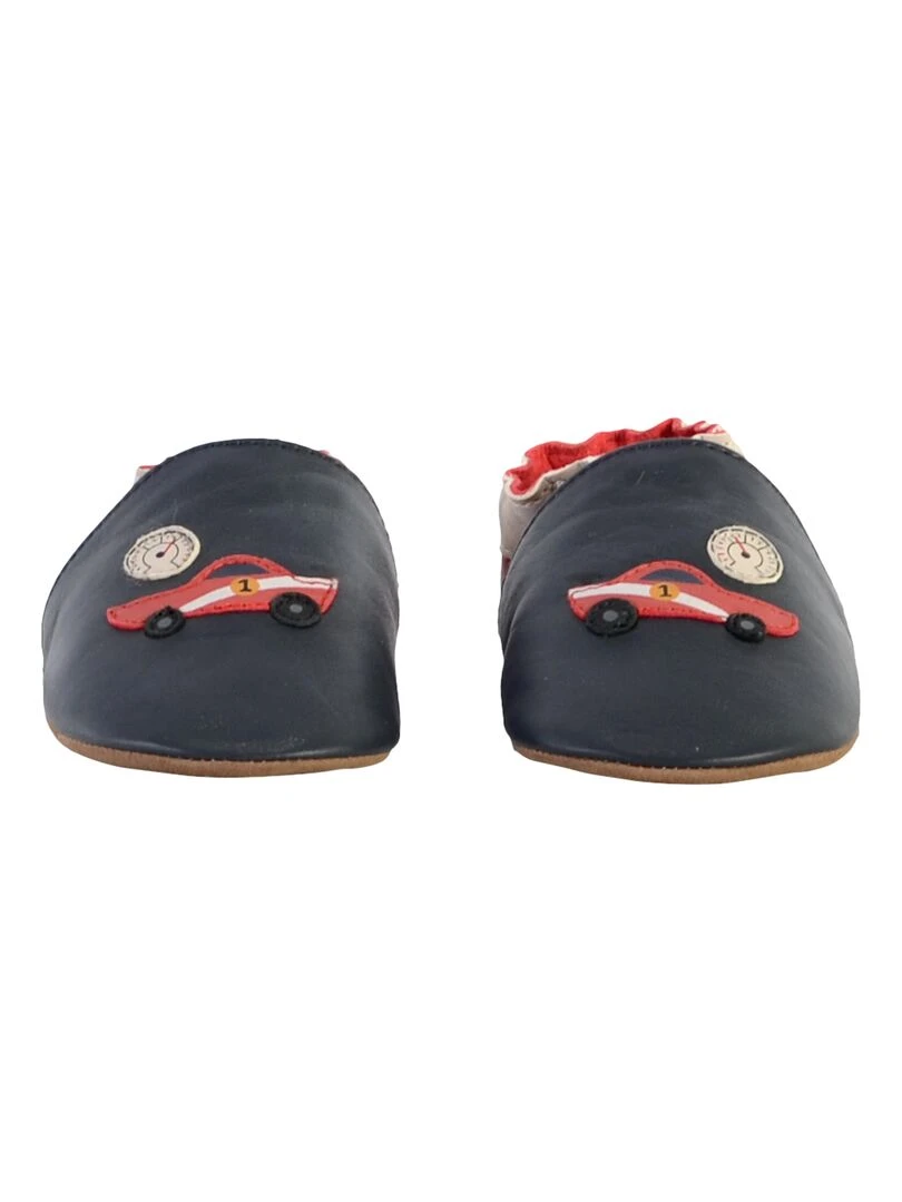 Coffret Chausson Cuir Bebe Robeez Chrono Driving   Bleu