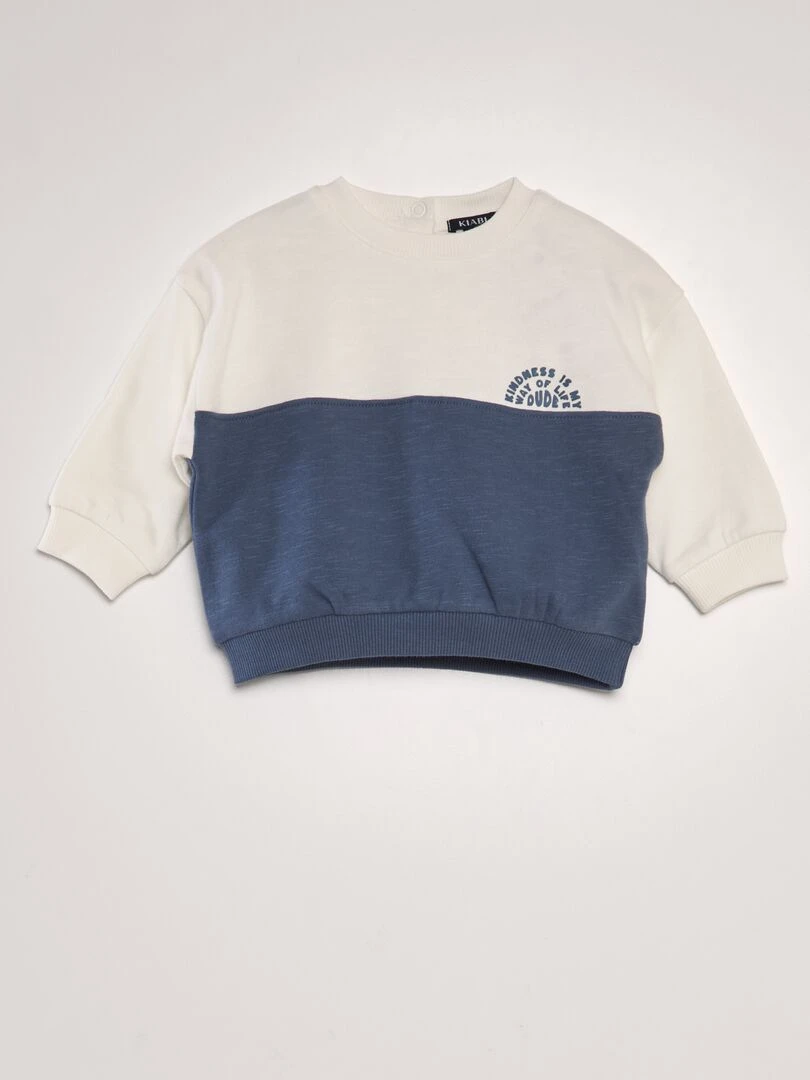 Sweat en molleton bicolore Bleu