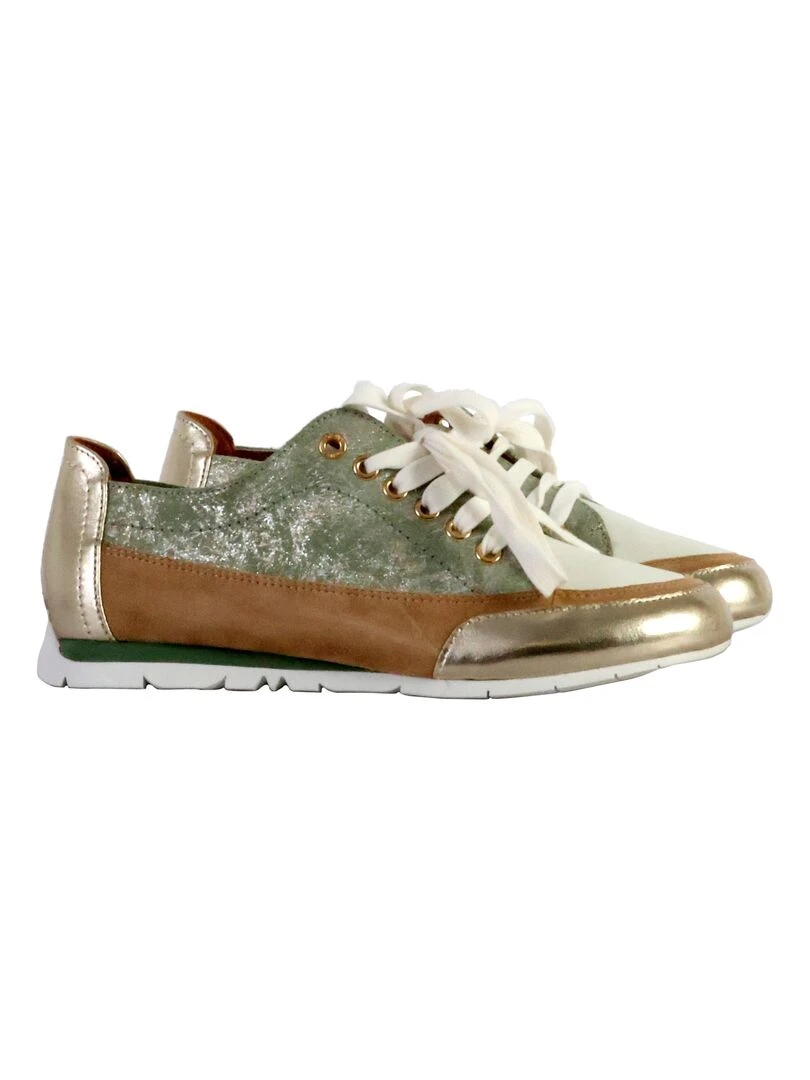 Basket Basse Cuir Emilie Karston Camino   Vert