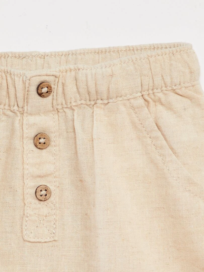 Short en lin mélangé Ecru