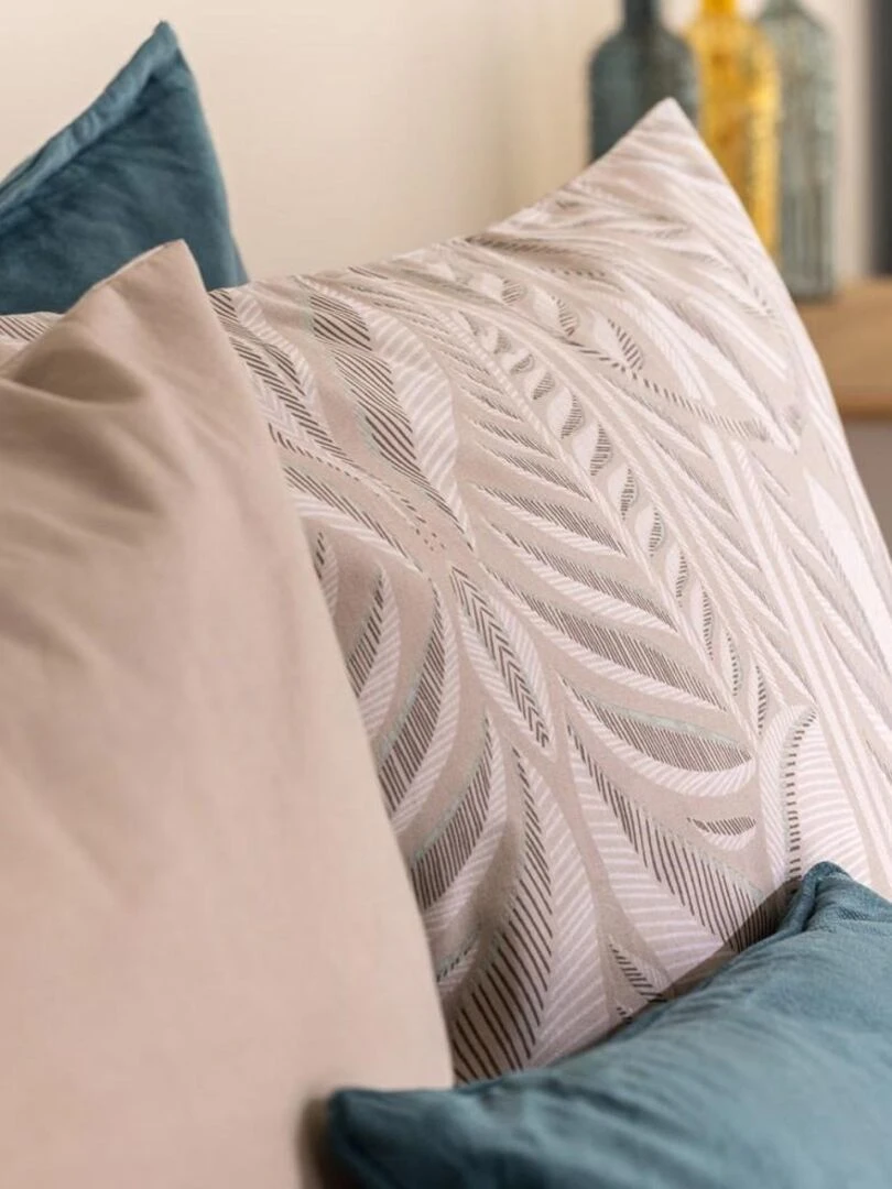 Housse de couette 240x220 Nalh + 2 taies coton 57 fils   Beige