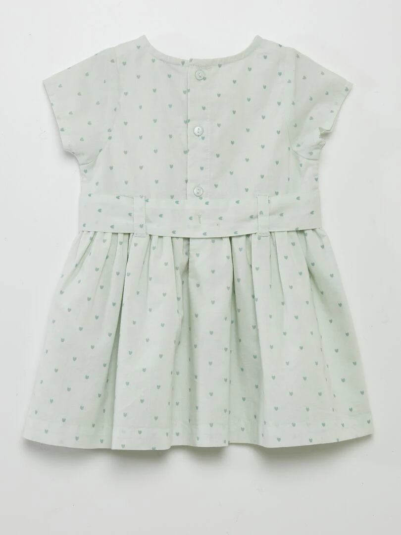Robe à motifs avec ceinture à nouer   Vert