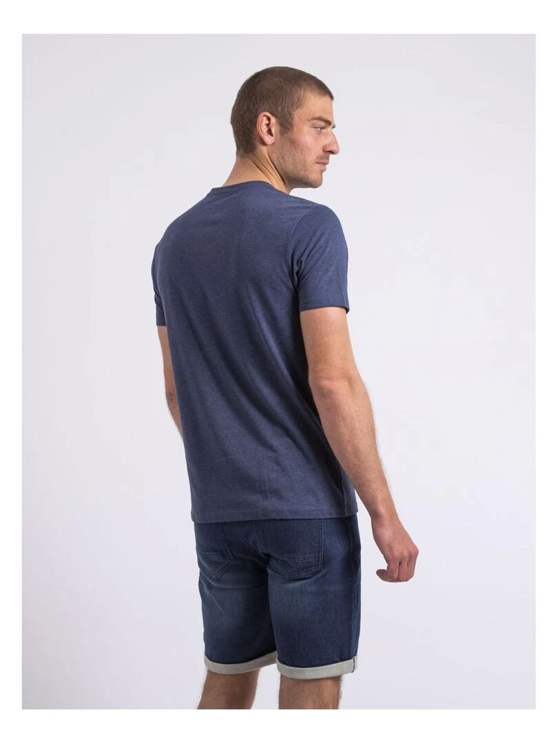 T shirt col rond NAKIWOK Bleu marine