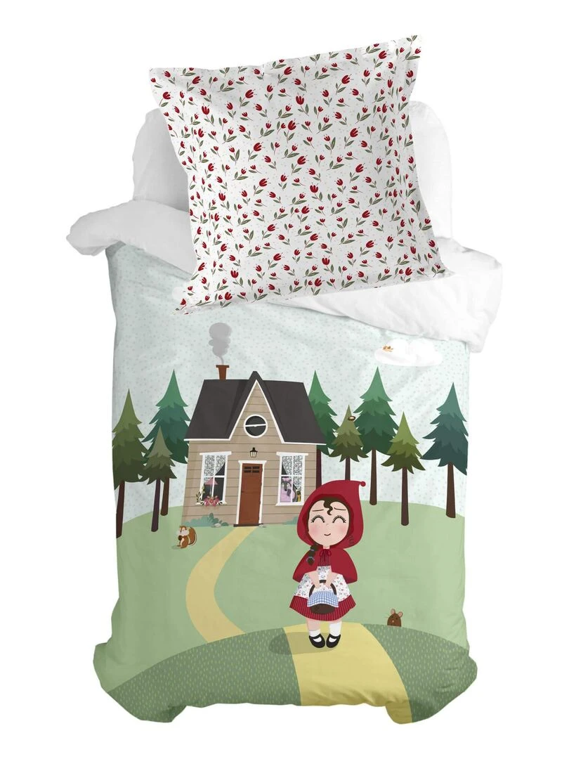 Taie d'oreiller Red riding hood "Happyfriday"   Blanc