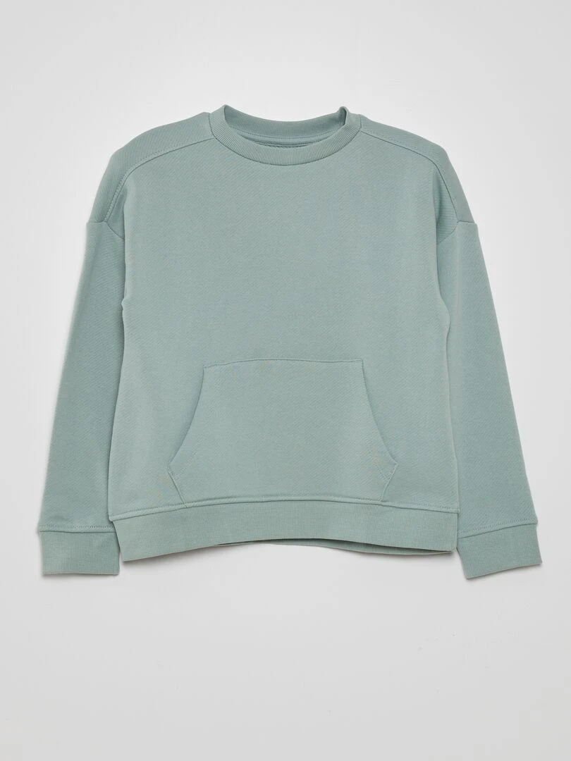 Sweat en molleton fin Mixte Vert/bleu