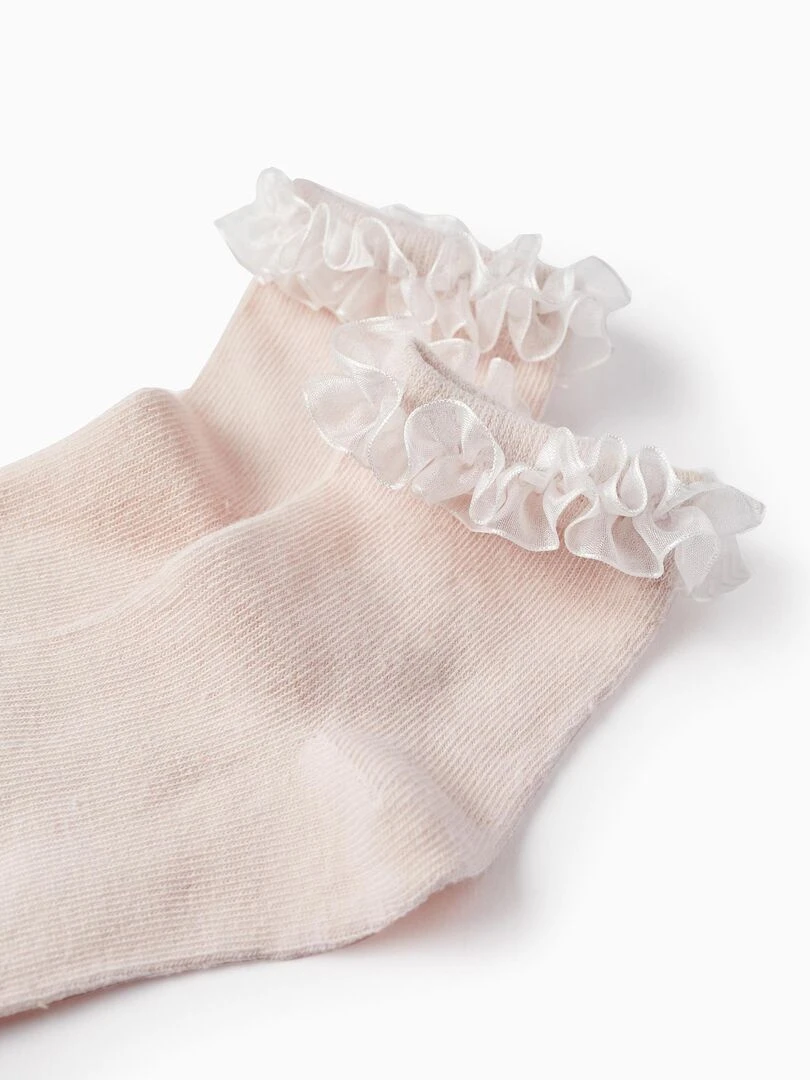 Chaussettes à Volants pour Fille CÉRÉMONIE Rose clair