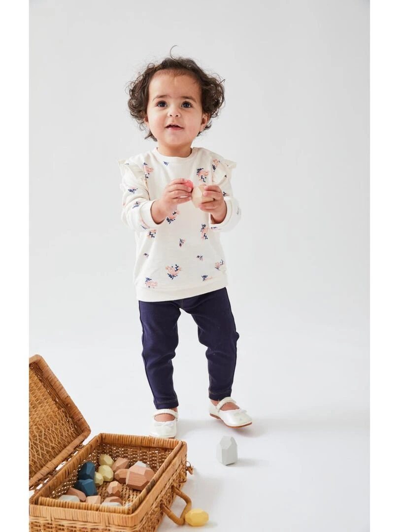 Sweat fleuri en molleton  clair   Noukie's   Rose