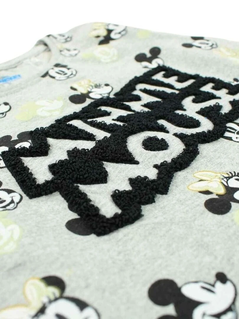 Disney   T shirt fille imprimé Minnie en coton   Gris