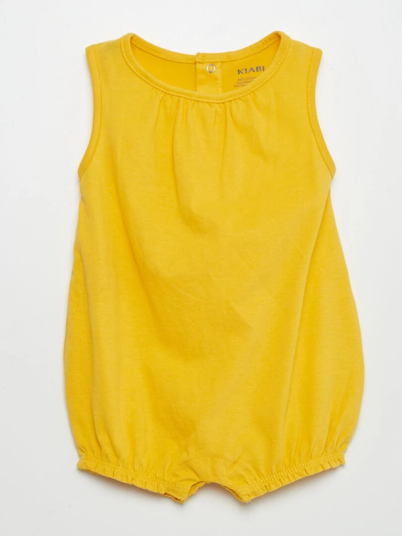 Lot de combishorts en jersey 2 pièces Blanc / jaune