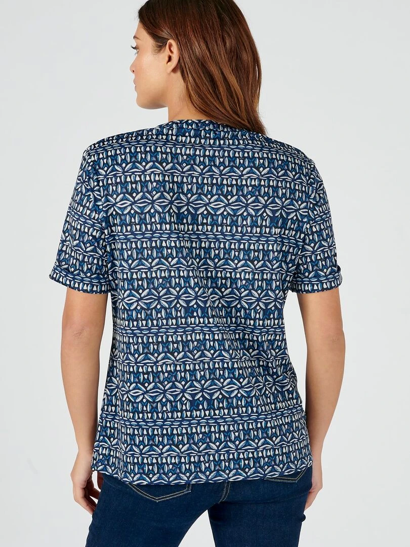 Chemisier maille crêpe stretch   Damart   Bleu marine