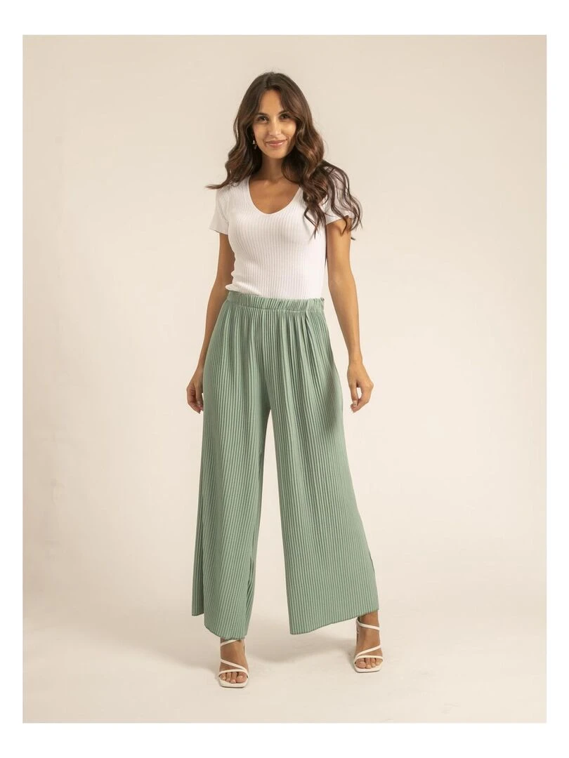 Pantalon plissé ELOU   Vert pistache