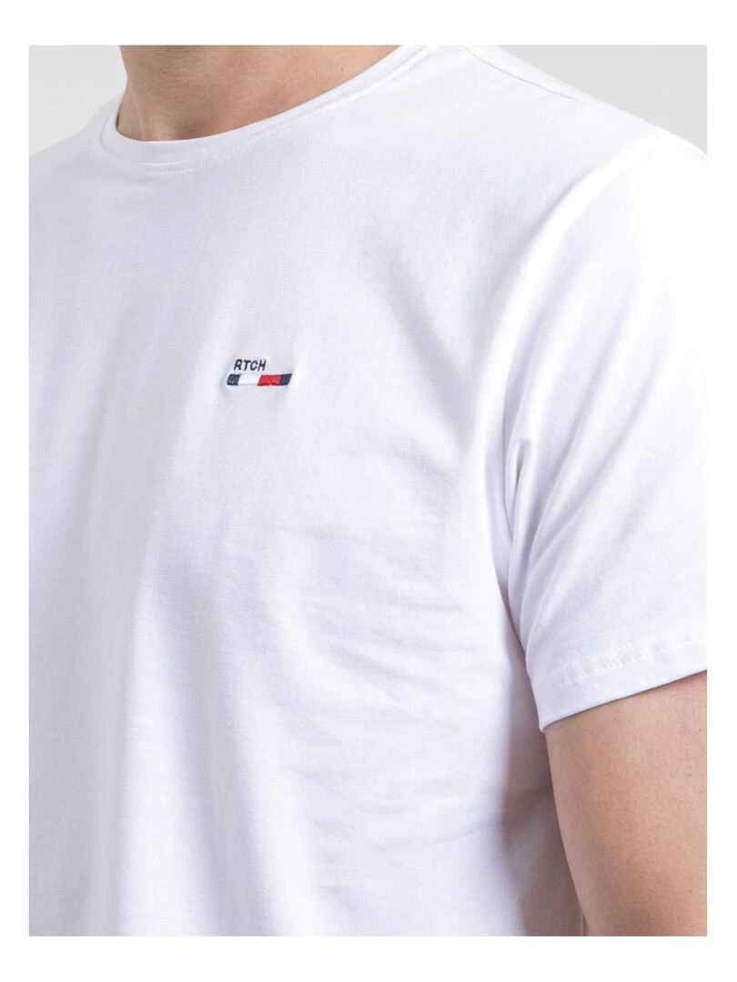 T shirt col rond pur coton NEROTEN   Blanc