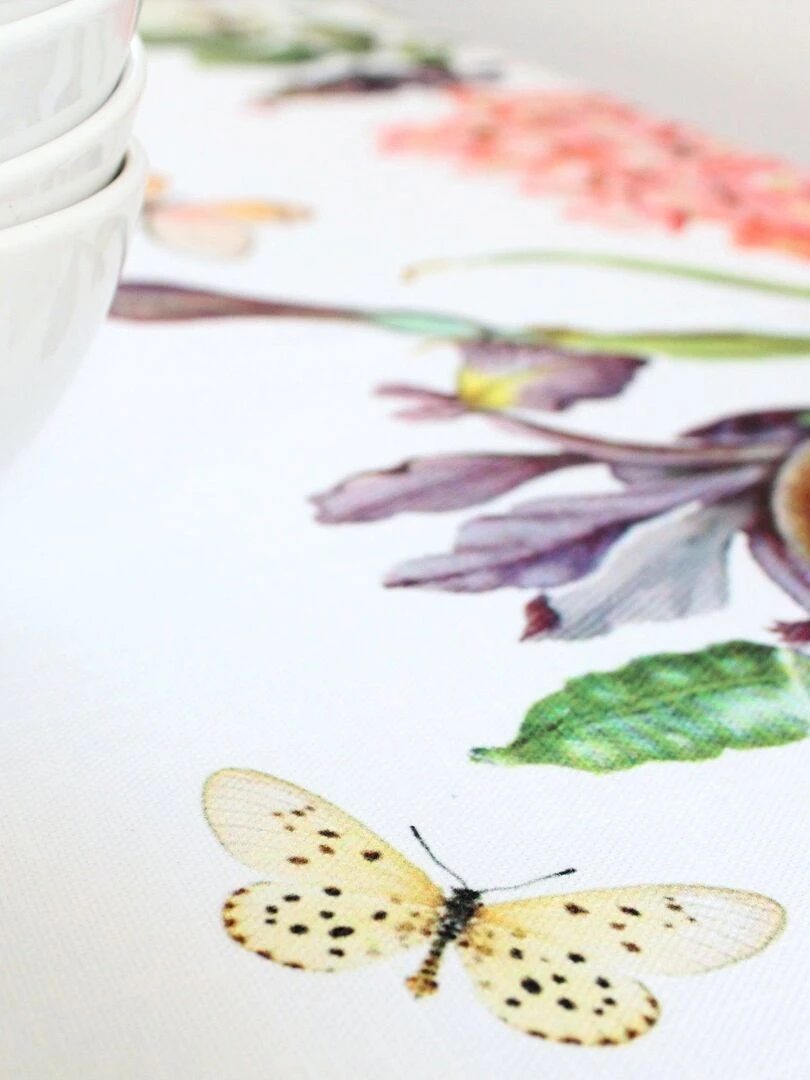 Nappe Spring time "Happyfriday"   Blanc