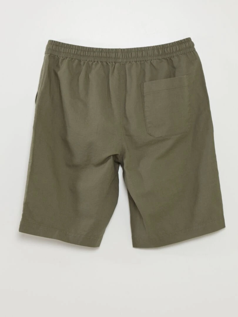 Bermuda chino large avec lin Vert
