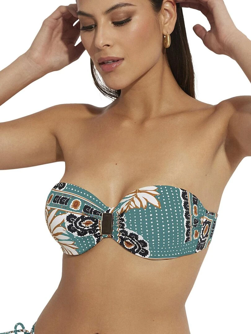 Haut maillot de bain bandeau Bari Vert