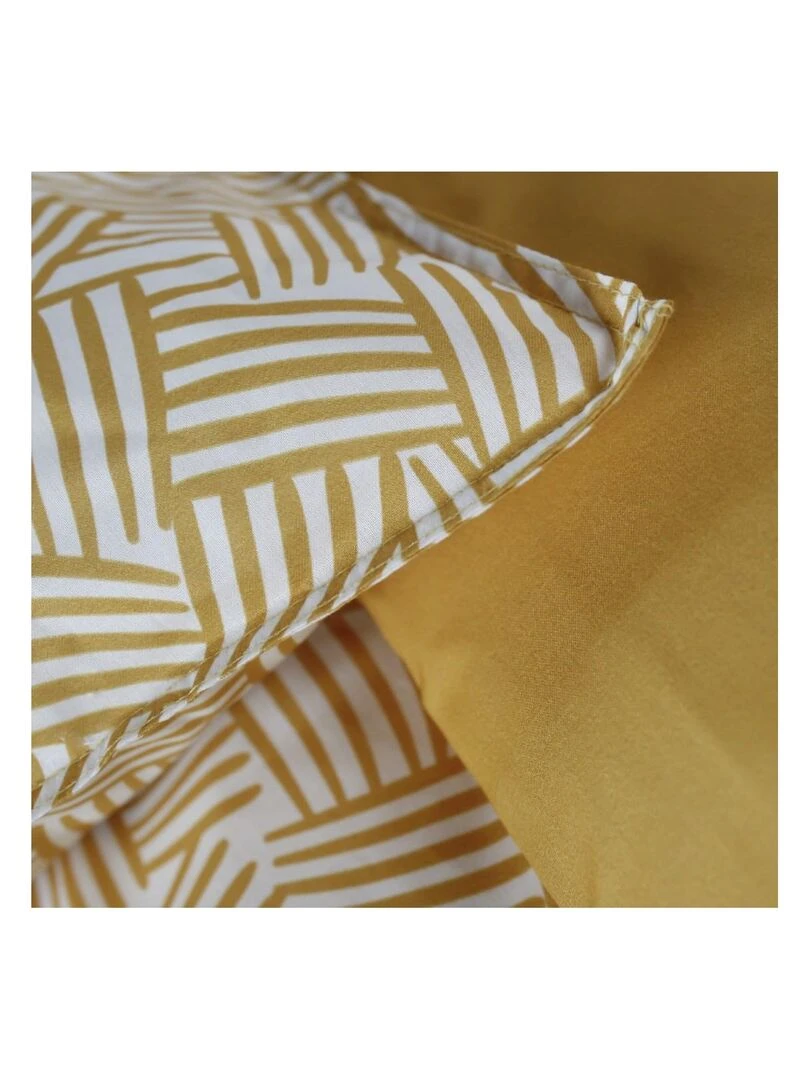 Parure de lit 2 personnes imprimé 'SUNSHINE MAHE' 'TODAY' Jaune
