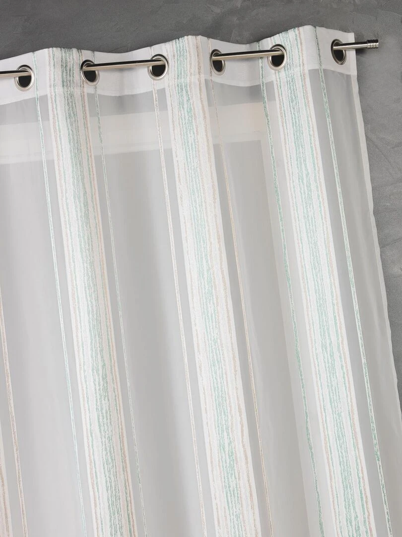 Voilage en jacquard à fines rayures verticales Bleu azur
