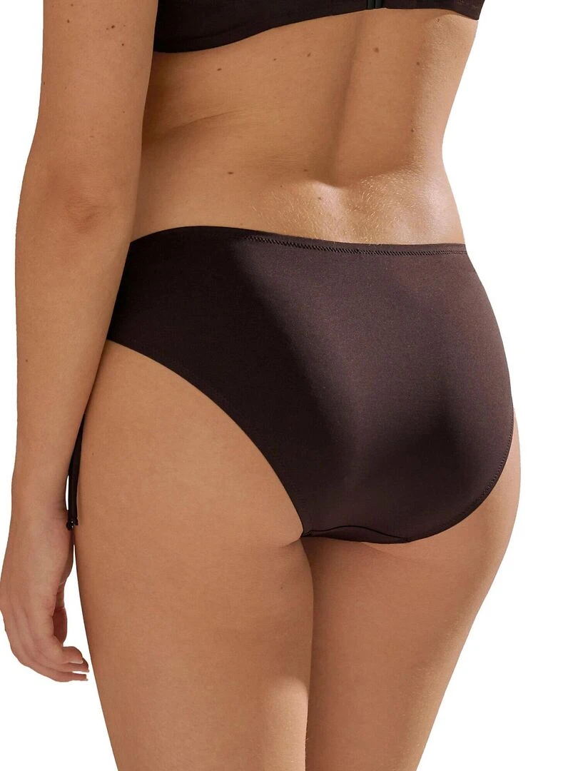 Bas maillot slip de bain taille haute côtés réglables Toulouse Marron