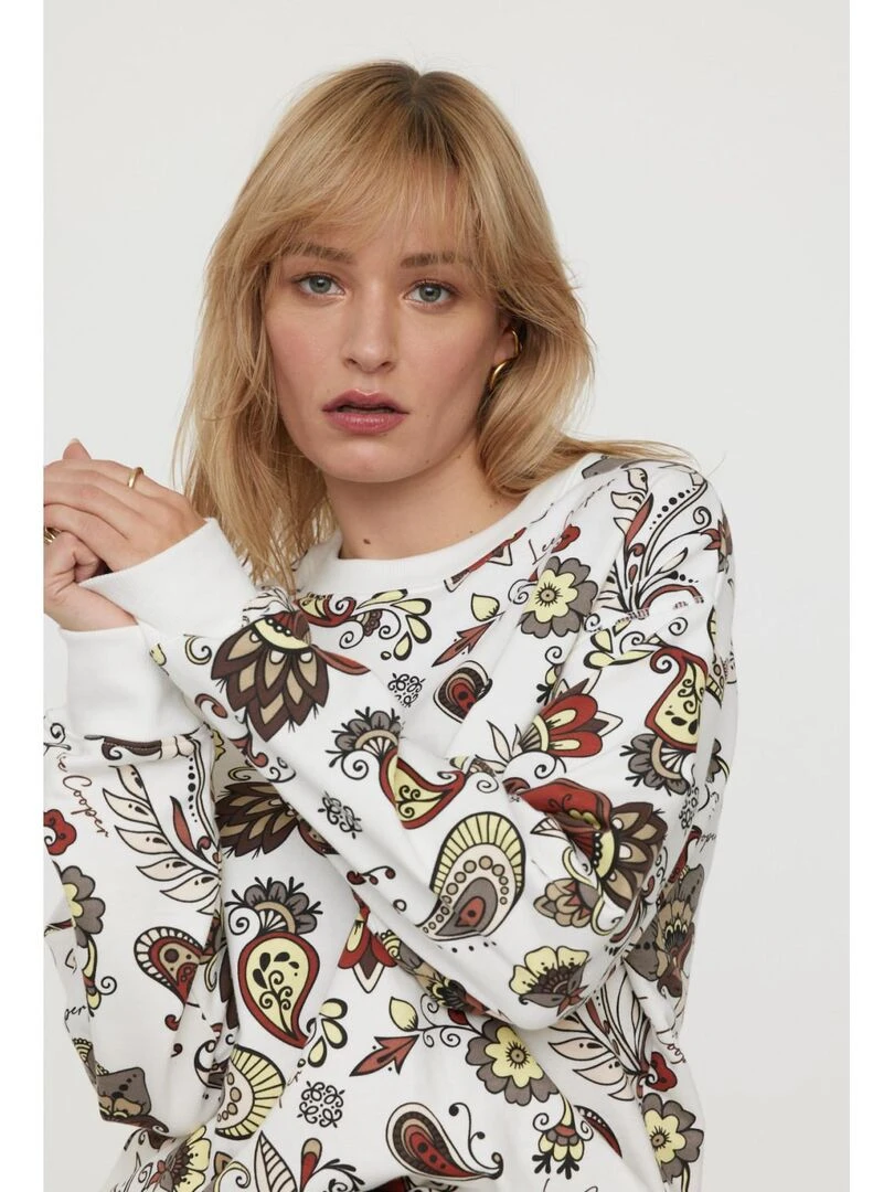 Lee Cooper   Sweatshirt manches longues coton regular EKACI   Beige