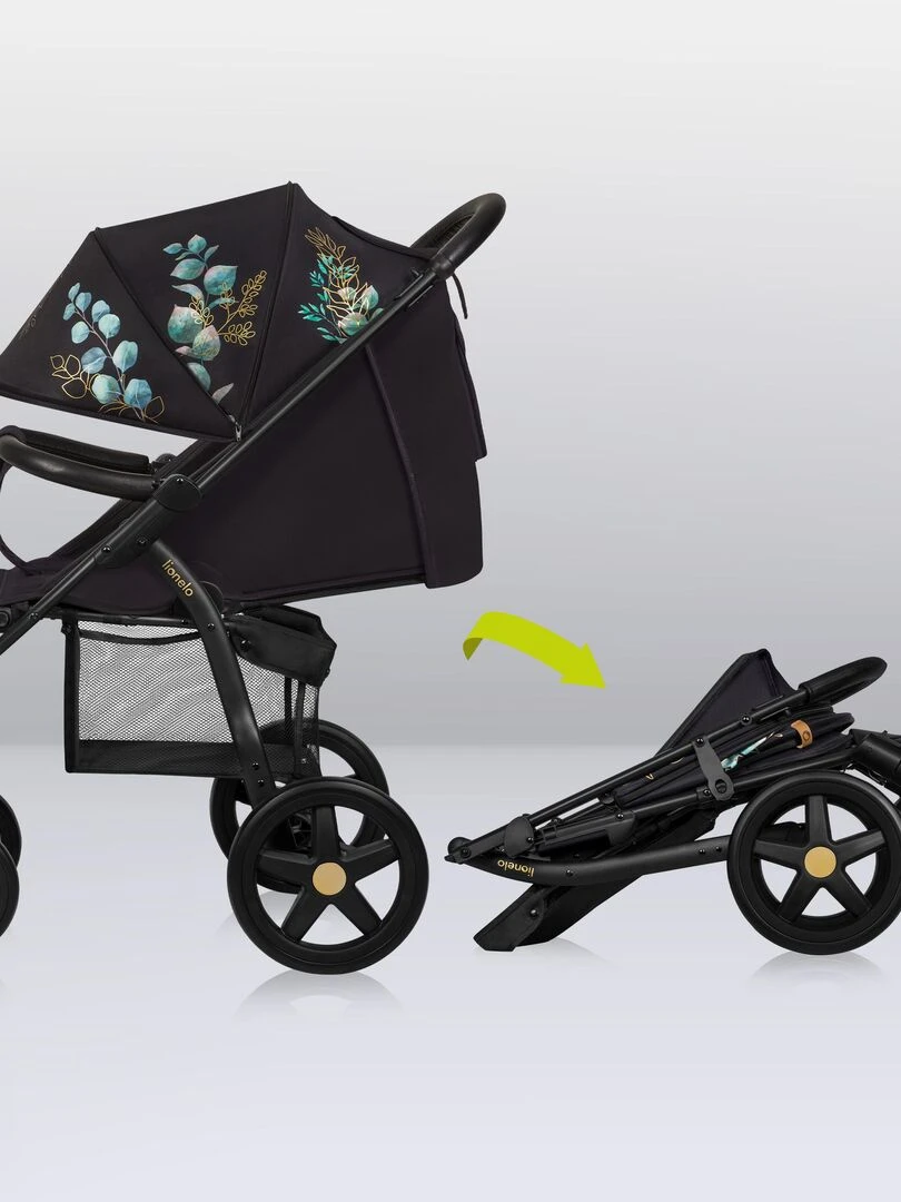 LIONELO Annet Plus   Poussette canne universelle   Jusqu'à 22 kg   Golden Moments   Noir Bleu