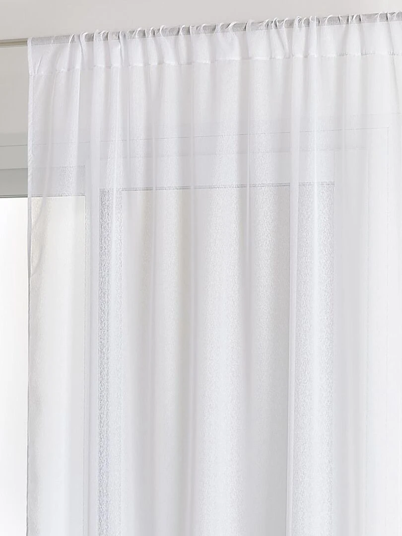 Voilage sablé base brodée   Blanc