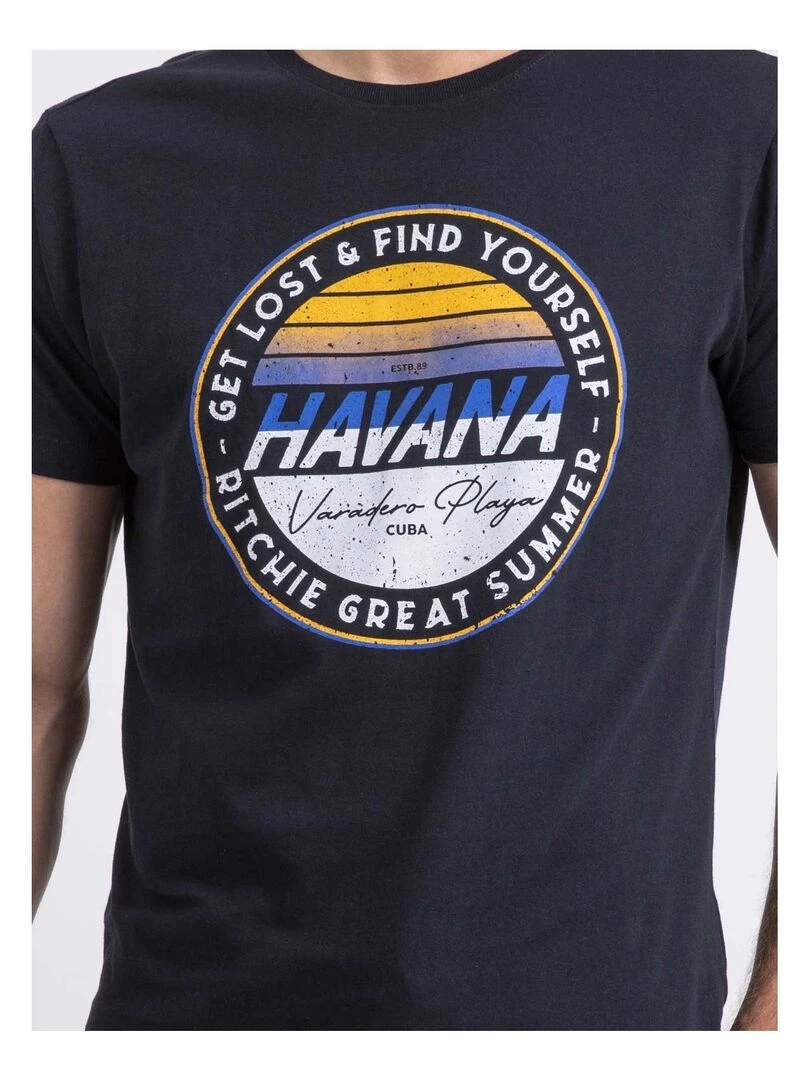 T shirt col rond NOLPIX   Bleu marine