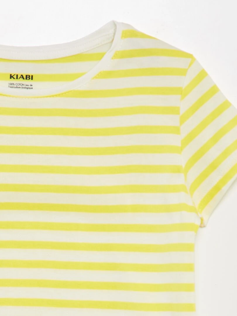 T shirt imprimé marinière Jaune