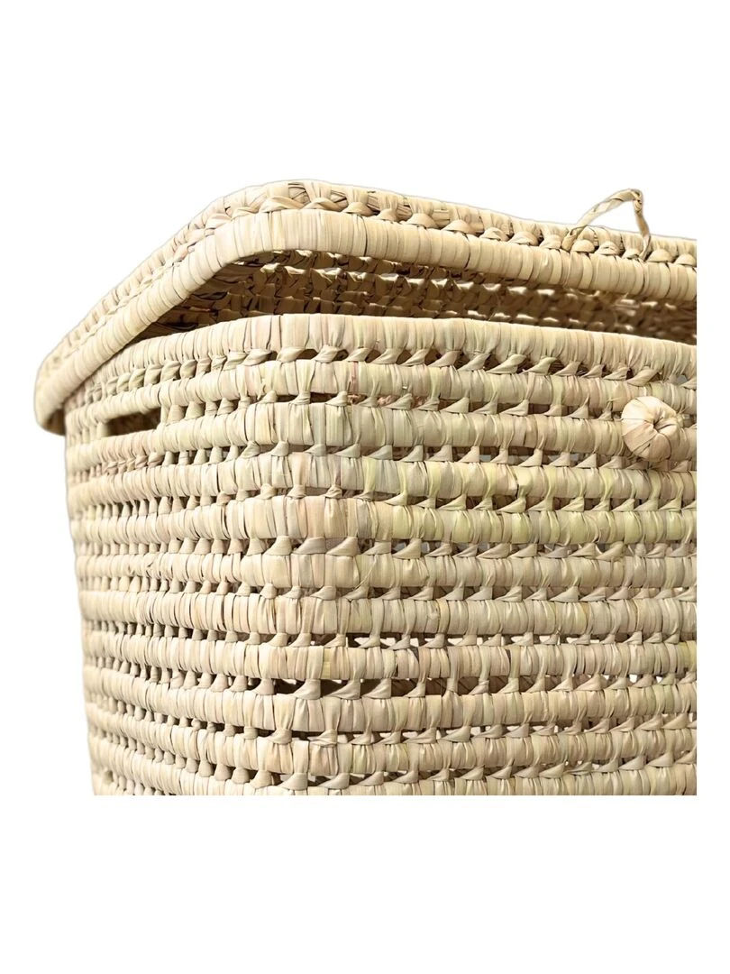 Panière à linge rectangle palmier Beige clair