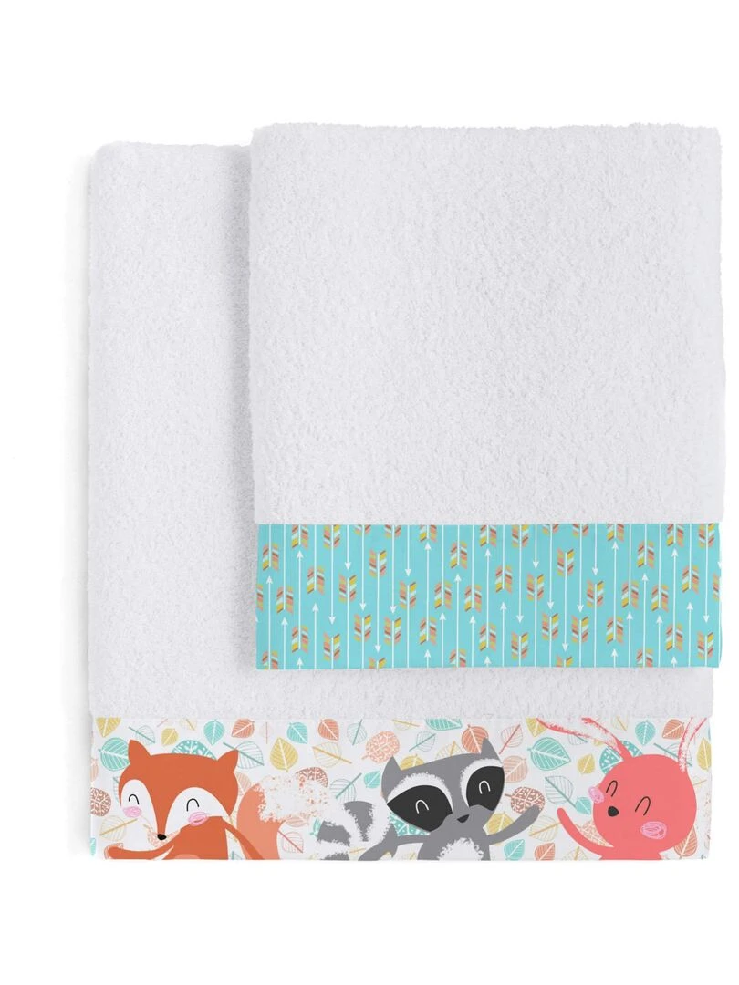 Lot de serviettes Fantasy "Happyfriday" Blanc