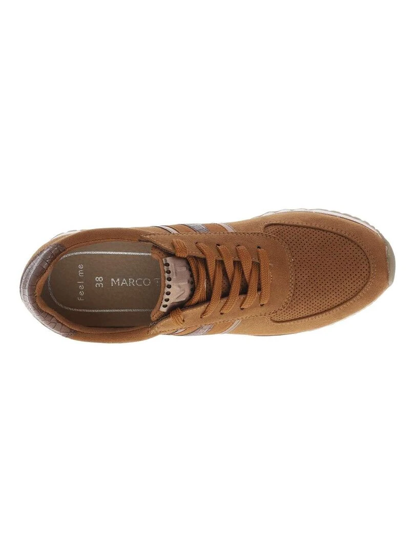 MARCO TOZZI   Baskets basses semelle compensée   Marron