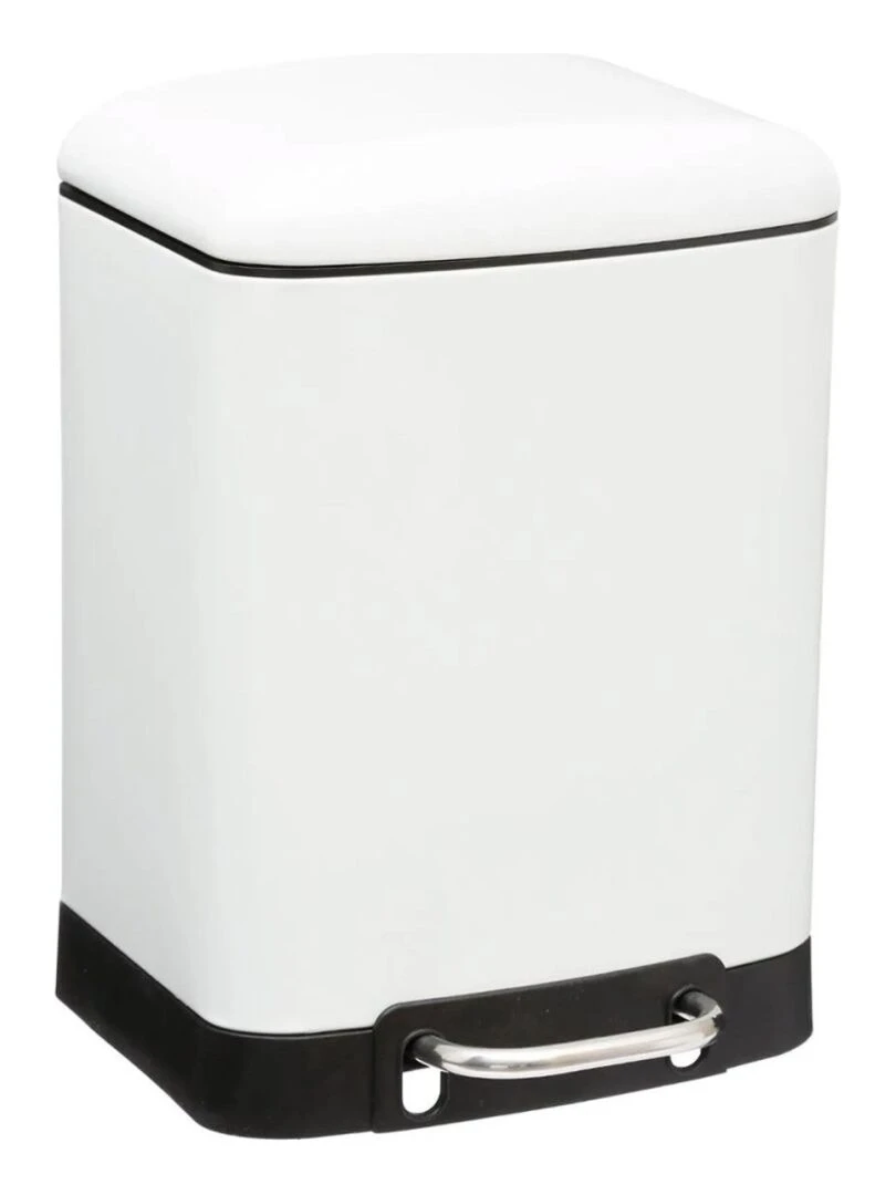 Poubelle métal 6L Arianne blanc Blanc